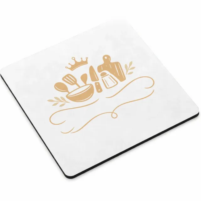 Mr Cadeautjes MDF magnetische fotolijst vierkant 9,5 - design Een elegante, humoristische keukenprint met een zelfverzeker | cadeau Wit