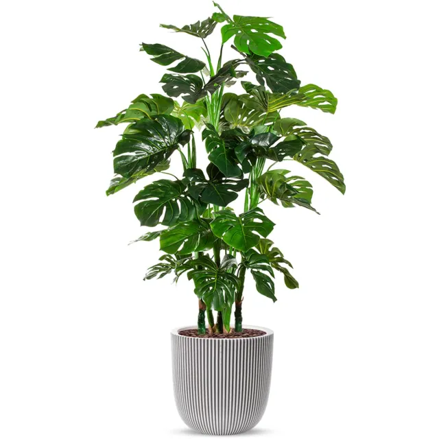 HTT Decorations Kunstplant Monstera XL in Planter Ball groove ivoor H155 cm