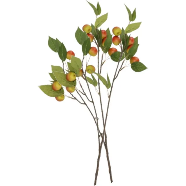 DK design Kunstbloem fruit tak met appels - 2x - 76 cm - rood/groen - Kunst zijdebloemen Multi