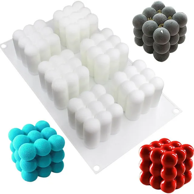 Inf Siliconen mal / light mal bubbels 6 blokjes wit