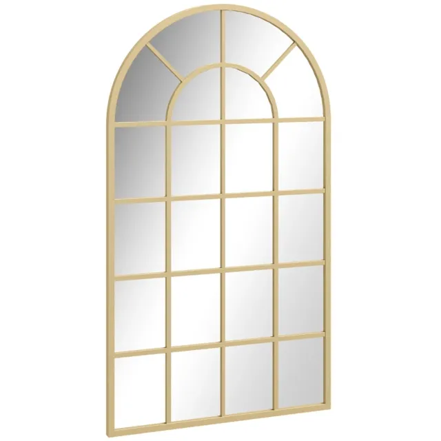 ZYLARO Wandspiegel - Raamdesign - Halspiegel - Metalen frame - 110 x 65 cm - Goud