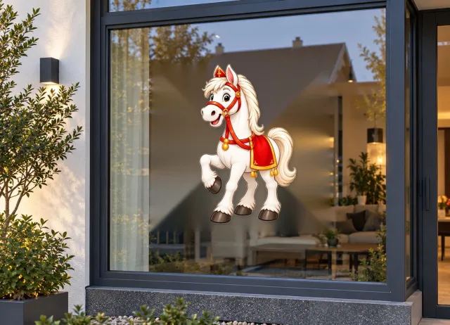 De Stickerman Sinterklaas Raamsticker 50cm Breed Herbruikbaar Weerbestendig (V10) Multi