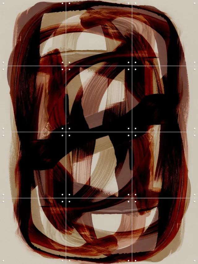 IXXI Copper Brush Strokes, Mareike Böhmer - 60 x 80 cm - Grote wanddecoratie en posters - Digitale Kunst, Kwaststreken, Abstract, Slaapkamer Bruin