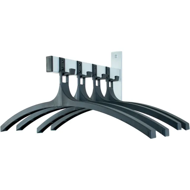 V-Part Wandgarderobe HIQ 4 hangers - Steel Plastic - zwart, aluminiumgrijs - Kapstok