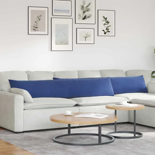 vidaXL Sofa Kussens 2 st fluweel Politieblauw 200 x 40 cm