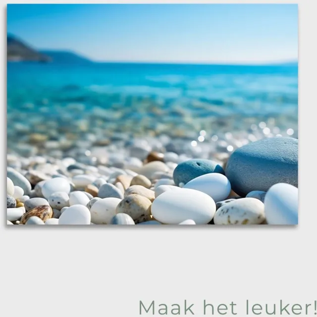 Maak het leuker Tuinposter Kiezelstrand - Posters voor in de tuin - Tuindecoratie - Tuinposter - 50 x 70 cm Meerkleurig