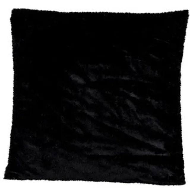 Cosy @ Home Kussen Faux Rabbit Fur Zwart 45x45xh10cm
