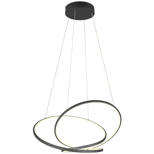 Trio DARVIN - Hanglamp - Zwart mat - incl. 1x SMD 52 W