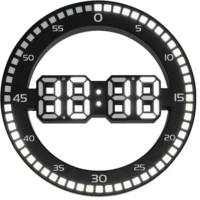 Westfalia Dimbare digitale LED-tafel- en wandklok Ø 30,5 cm