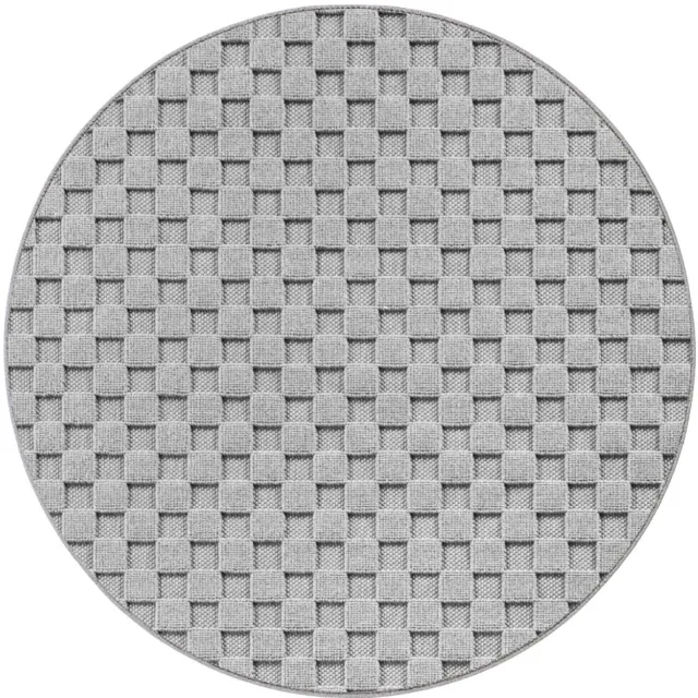 Dutch XXL Rond Modern Vloerkleed | Tapijt | Helix | Gevlochten | Zilver | 200x200 cm