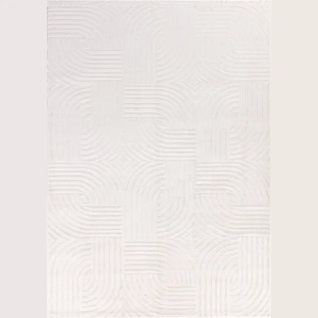 flycarpets Cara Modern Japandi Architectura Vloerkleed - Creme - 280x370 cm