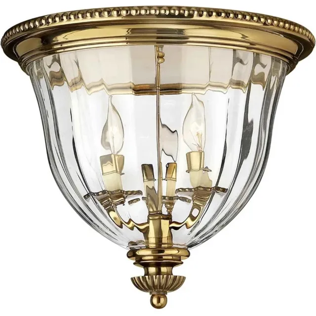 Hinkley LED Plafondlamp Cambridge | 3X E14 Max 40W | Dimbaar | Burnished Brass Geen