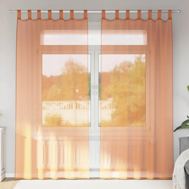 vidaXL Gordijnen met lussen 2 st terracotta 140x245 cm