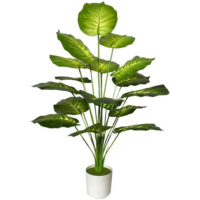 Ibenzoa Kunstmatige Tropische Palmplant in Decoratieve Pot voor Binnen en Buiten, Realistisch en Onderhoudsvrij, 75 cm 75 cm gelpalm
