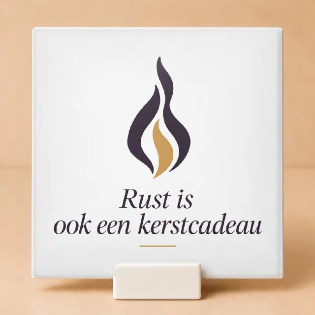 Bedruk King Sfeervolle Niet Storen Tegel ‘Rust is ook een kerstcadeau’ – Decoratieve Wanddecoratie voor Ontspanning en Kerstfans - 11 x 11 cm met houder Wit