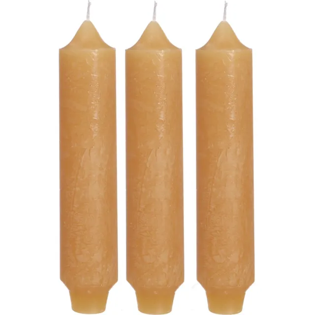 Hortus Palermo kaarsen set 3 stuks dia. 3.5 x H 17 cm honing Hortus geel