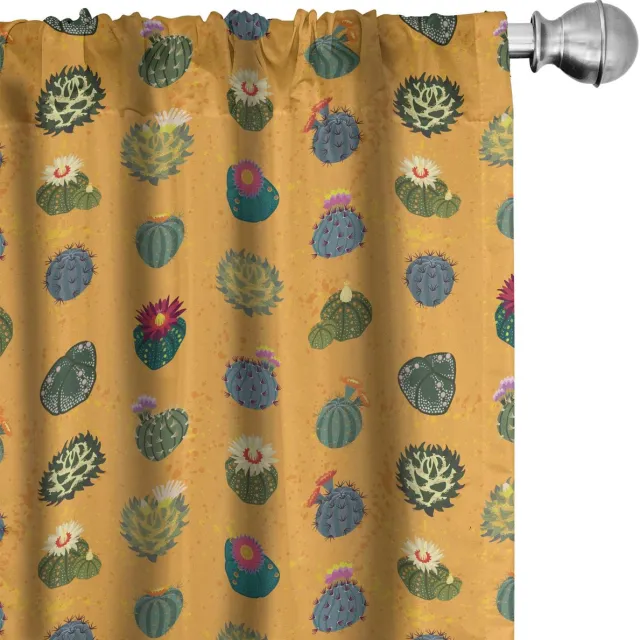 ABAKUHAUS Voorhangen – Exotische Bloemen/Cactus – 2x75x245 cm Marigold