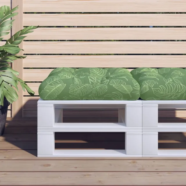 vidaXL Palletkussen bladpatroon 58x58x10 cm oxford stof Groen