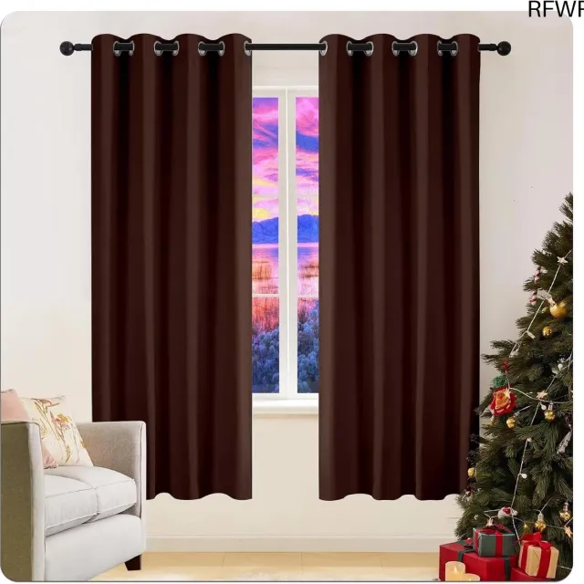 RFWR Verduisterende Gordijnen 270 x 70 cm - Plooiband, Isolerend en Geluidsreducerend voor Slaapkamer en Woonkamer dark colour