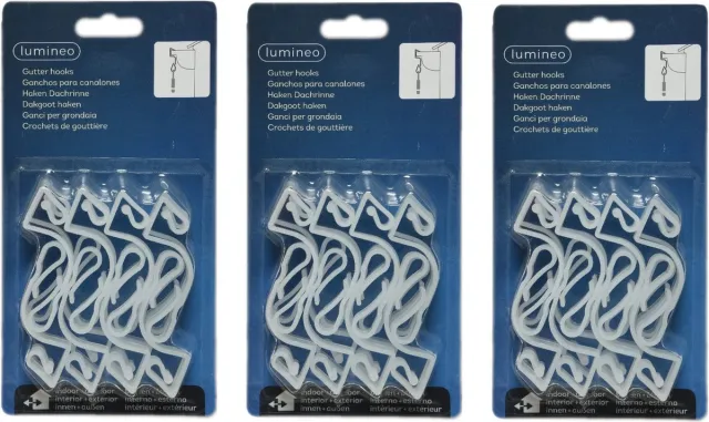 Lumineo 80x Kerstverlichting/feestverlichting bevestiging dakgoot ophang haakjes - Lichtsnoeren ophangen