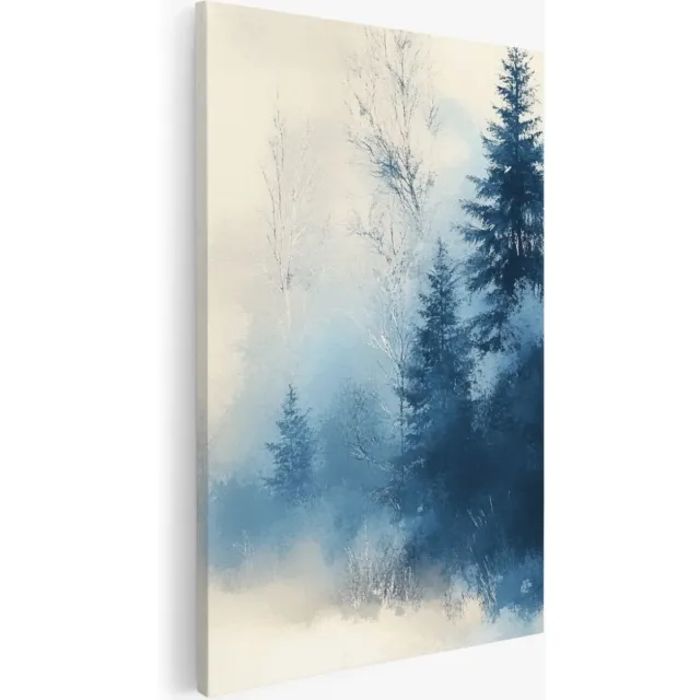 Saammp Canvas Schilderij - Abstract Winter Landschap - Natuur - 40x50 - Foto op canvas - Wanddecoratie - Muurdecoratie Woonkamer - Slaapkamer decoratie - Canvas Print Multicolor