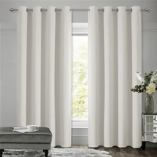 Unyqoos ® Lichtbeige Verduisteringsgordijnen met Isolerende Eigenschappen voor Woonkamer en Slaapkamer, Set van Twee