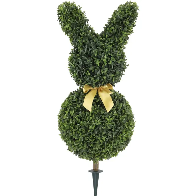 Homcom kunstplant buxus konijn - Kunstbuxus, tuindecoratie - Groen