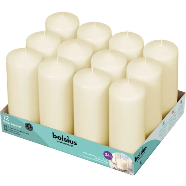 Bolsius Stompkaarsen - 170/60 - Ivoor - 12 stuks