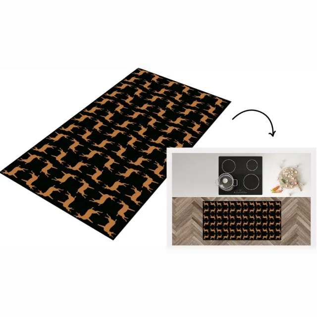 KitchenYeah Keukenloper - Loper keuken - Patroon - Hert - Zwart - Bruin - Keukenloper vinyl, foto 7