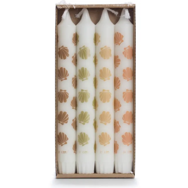 Rustik Lys Stearine dinerkaarsen By Kimmi - Shell - Ø2,2x19 cm Creme
