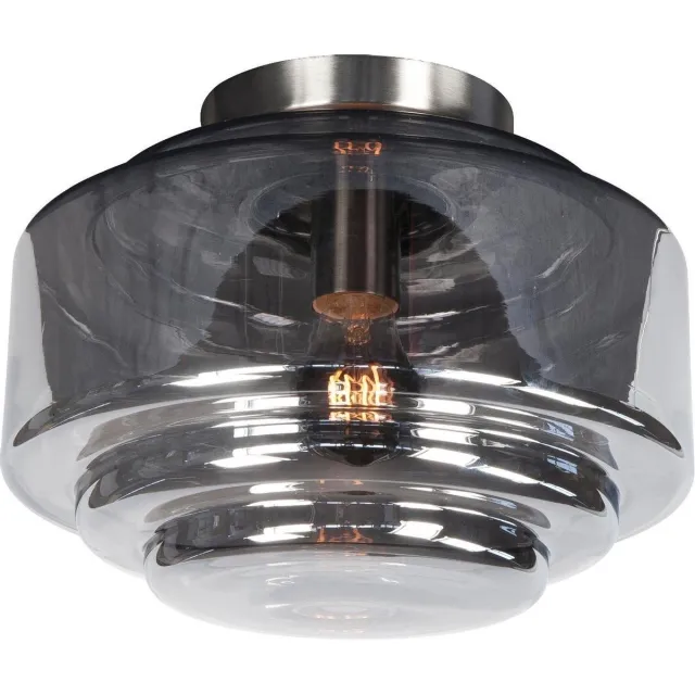 Highlight los glas Cambridge - smoke Ø 30 cm mat chroom, rook