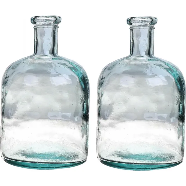Bellatio Design Bloemenvaas - 2x - helder transparant glas - D15 x H24 cm - vaas