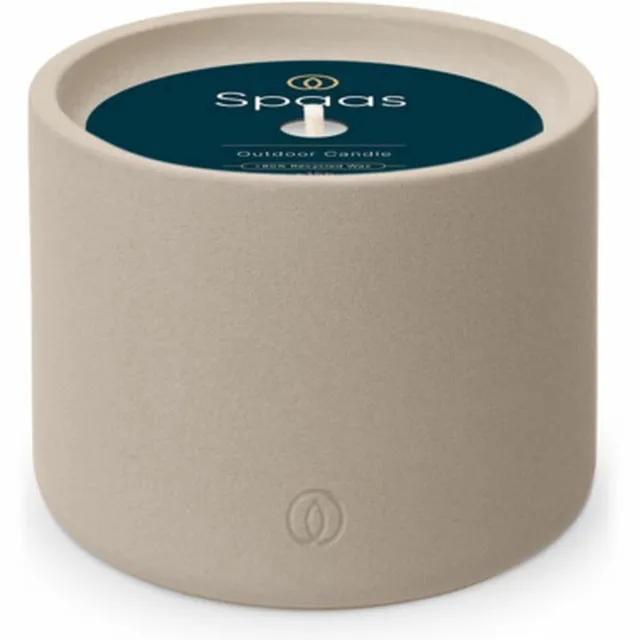 Spaas Urban Flame Buitenkaars cementlook ± 15 branduren - 4 x 1 stuk - Voordeelverpakking crème