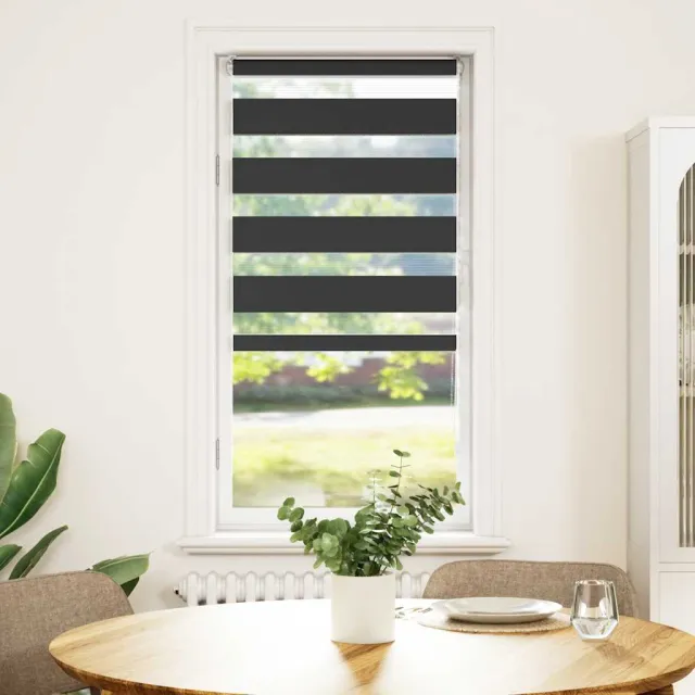 vidaXL Zebra rolgordijn 55x150 cm stofbreedte 50,9 cm zwart