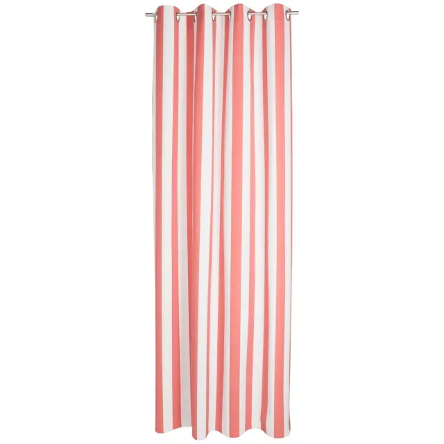 2LIF Mireille curtain coral red 140 cm x 260 cm 8 rings Rood
