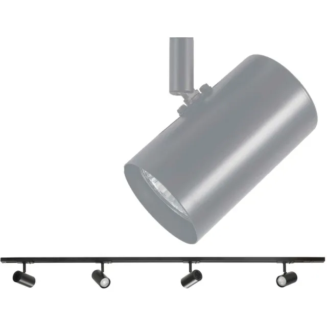 Highlight Railsysteem Trackline 150 cm + 4 cilinder spots zwart