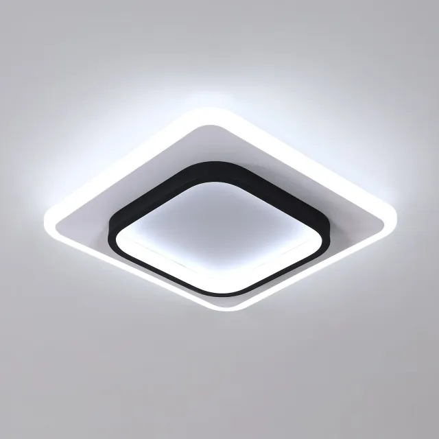 Riserva Modern, Eenvoudig - Plafondlamp - Wit+Zwart - 2-lichts - Aluminium+Acryl+IJzer+Silicone - Studiekamer, Slaapkamer, Keuken, Woonkamer, Eetkamer
