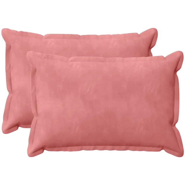 vidaXL Dekenkussen - 2 - st - HOUTEN - Roze - 40 - x - 60 - cm - fluweel