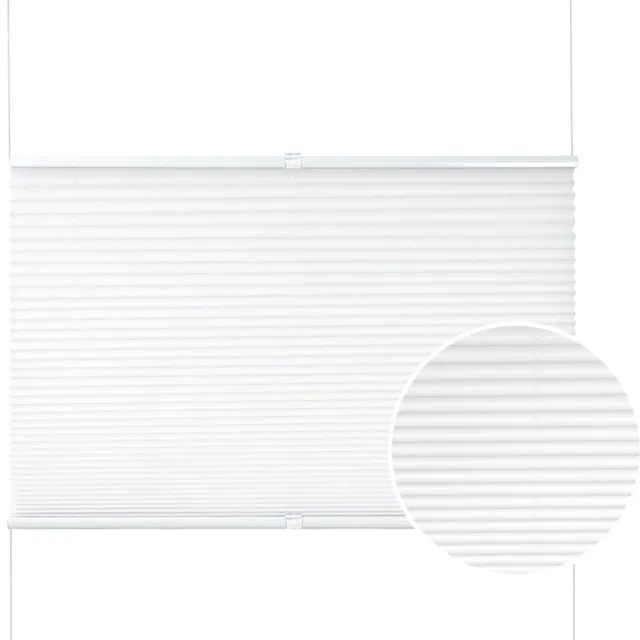 Happyment Luxe Jaloezieën - Rolgordijn Wit - 65x130cm - Isolerend - Zonder boren - Polyester