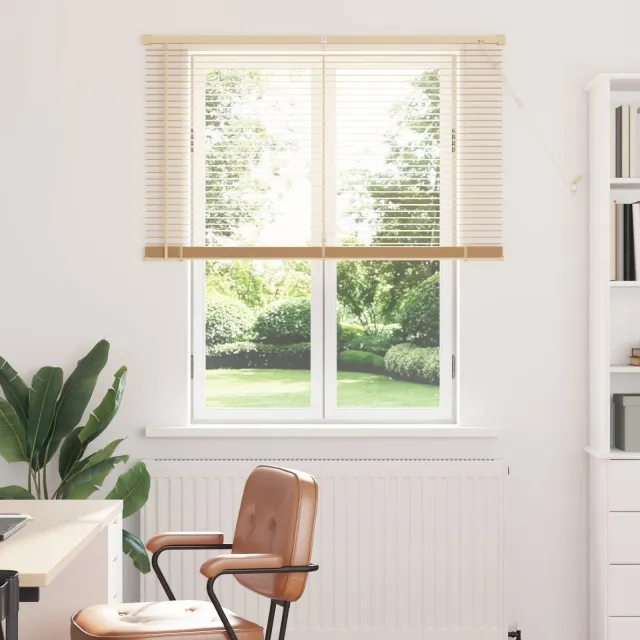 vidaXL Venetiaanse jaloezie Lichtbruin met Patroon 150 x 120 cm 25 mm