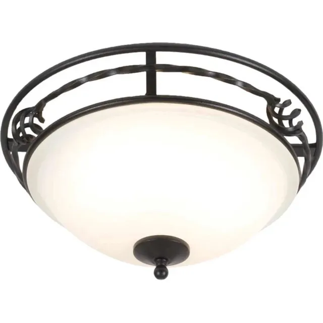 Elstead Lighting LED Plafondlamp Pembroke | 2X E27 Max 60W | Dimbaar | Black Geen