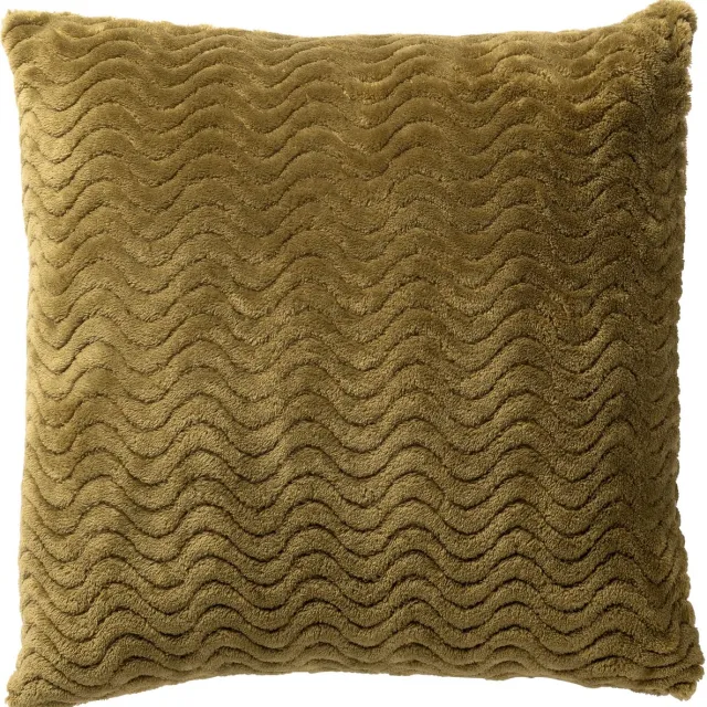 Dutch Decor BART - sierkussen 45x45 cm - gerecycled - golfpatroon - Green Moss - groen - Inclusief binnenkussen - Luxe kussens voor woonkamer & bank Mosgroeb