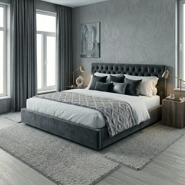 Floordirekt Slaapkamen vloerkleed - Barcelona - Set - Grijs - 1 Loper 67 x 250 cm + 2 Loper 67 x 140 cm