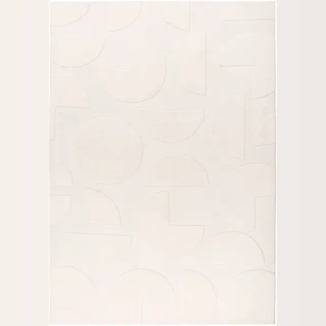 Padiro laagpolig vloerkleed met zachte uitstraling 80 x 150 cm - crème / offwhite - modern effen ontwerp - voor vloerverwarming - van polyester en katoen beige