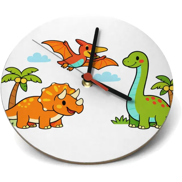 Mr Cadeautjes Klok rond Ø 19 - design Vrolijke jungle-exploratie met exotische dieren in een helde | cadeau Wit