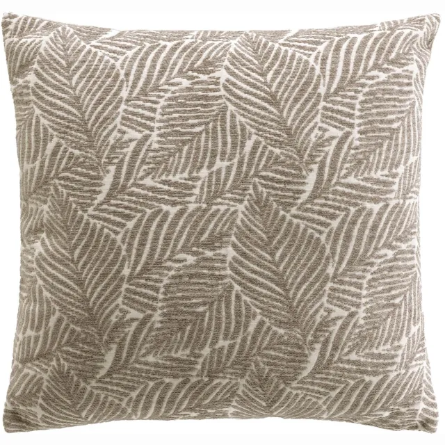 Douceur d intérieur Douceur d'intérieur - Sierkussen met jacquard bladpatroon, 40 x 40 cm Bruin