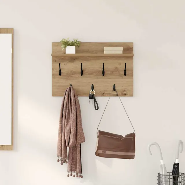 vidaXL Wandgemonteerde kapstok Artisan Eiken 60 x 40 x 12 cm Bruin