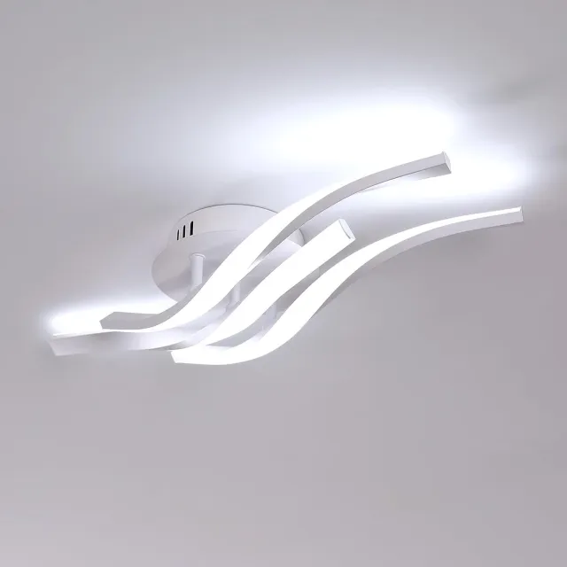 Riserva Modern - Plafondlamp - Wit - 24W LED - 6500K Koud Wit Licht - Woonkamer & Slaapkamer
