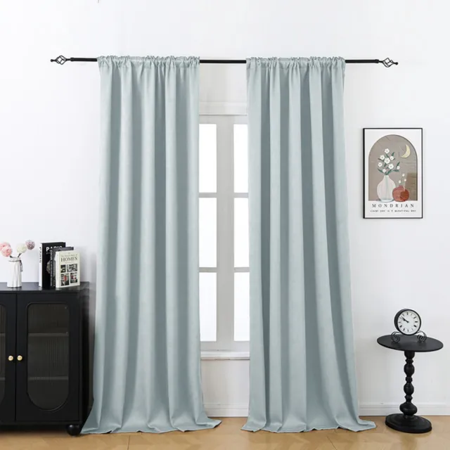 Qelus 2 Panelen Relief Gordijnen voor Woonkamer en Slaapkamer - Eenvoudige Montage - Functionele Ophanging voor Raamdecoratie - Luxe Woningtextiel voor Woonkamer & Slaapkamer, B 132 x H 274cm (Lichtgrijs)