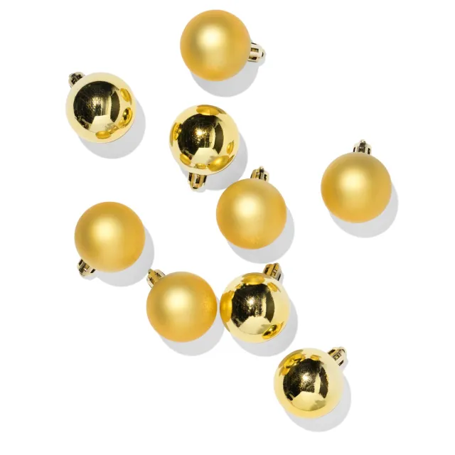 HEMA Kerstballen set 4.1cm plastic goud - 9 stuks (goud)